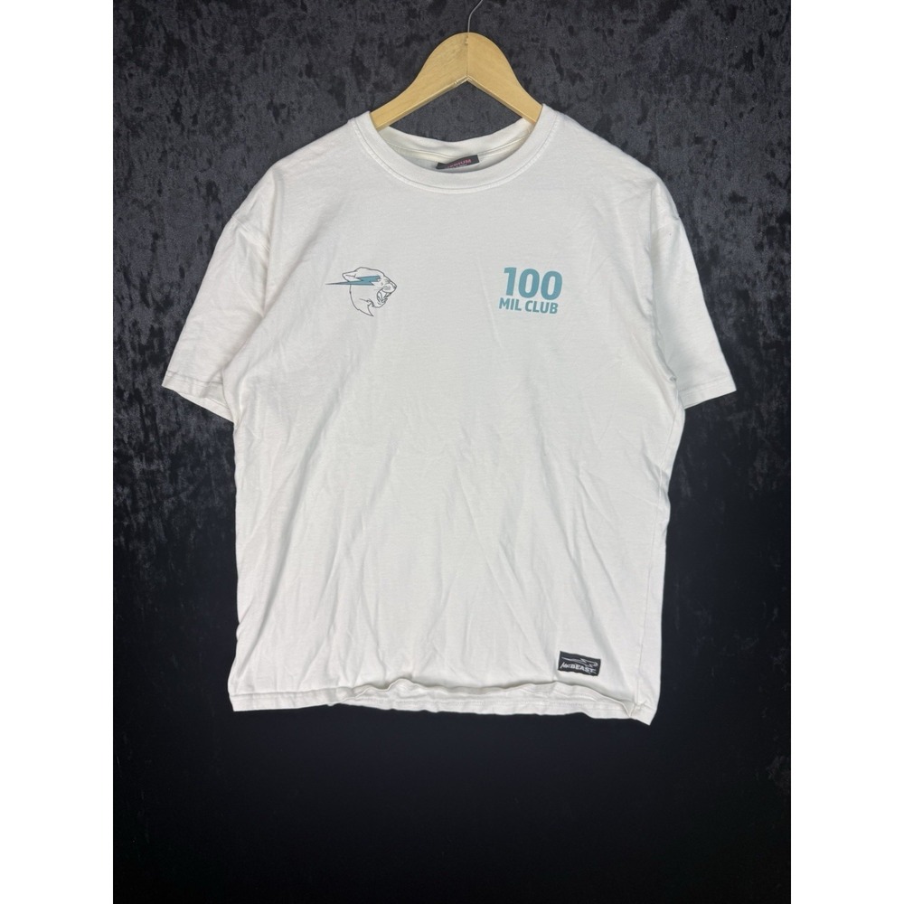 Mr. Beast 100 Million Subscribers T-Shirt Mens M White Limited‎ Edition